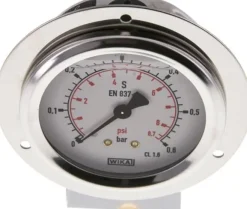 Glycerin-Einbaumanometer,Frontring, 63mm, 0 - 0,6 bar