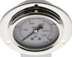 Glycerin-Einbaumanometer,Frontring, 63mm, 0 - 160 bar -Eco-Line