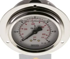 Glycerin-Einbaumanometer,Frontring, 63mm, 0 - 60 bar