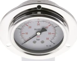 Glycerin-Einbaumanometer,Frontring, 63mm, 0 - 4 bar -Eco-Line
