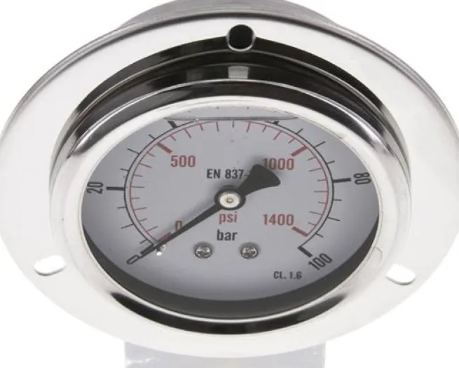 Glycerin-Einbaumanometer,Frontring, 63mm, 0 - 100 bar -Eco-Line