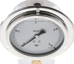 Glycerin-Einbaumanometer,Frontring, 100mm, 0 - 4 bar -Eco-Line