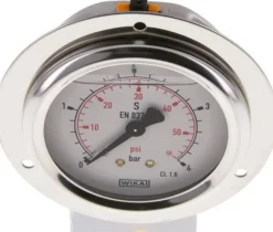 Glycerin-Einbaumanometer,Frontring, 63mm, 0 - 4 bar