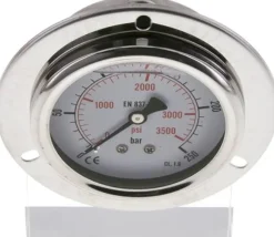 Glycerin-Einbaumanometer,Frontring, 63mm, 0 - 250 bar -Eco-Line