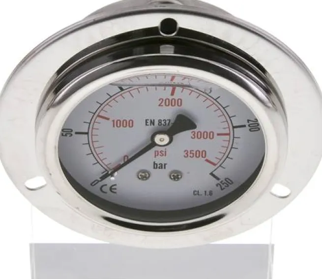 Glycerin-Einbaumanometer,Frontring, 63mm, 0 - 250 bar -Eco-Line