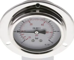 Glycerin-Einbaumanometer,Frontring, 63mm, -1 bis 5 bar -Eco-Line