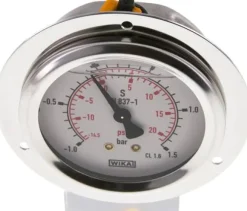 Glycerin-Einbaumanometer,Frontring, 63mm, -1 bis 1,5 bar