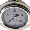 Glycerin-Einbaumanometer,Frontring, 100mm, 0 - 40 bar