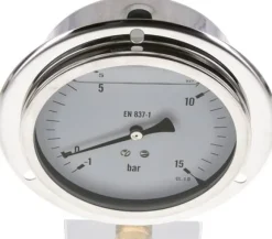 Glycerin-Einbaumanometer,Frontring, 100mm, -1 bis 15 bar -Eco-Line