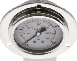 Glycerin-Einbaumanometer,Frontring, 63mm, 0 - 400 bar -Eco-Line