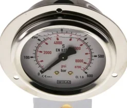 Glycerin-Einbaumanometer,Frontring, 63mm, 0 - 600 bar