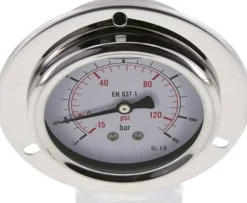 Glycerin-Einbaumanometer,Frontring, 63mm, -1 bis 9 bar -Eco-Line