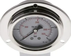 Glycerin-Einbaumanometer,Frontring, 63mm, 0 - 25 bar -Eco-Line