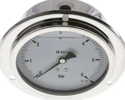 Glycerin-Einbaumanometer,Frontring, 100mm, 0 - 6 bar -Eco-Line