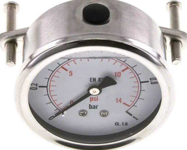 Glycerin-Einbaumanometer, 3kt-Frontring, 63mm, 0 - 1 bar -Eco-Line