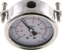Glycerin-Einbaumanometer, 3kt-Frontring, 63mm, -1 bis 1,5 bar -Eco-Line