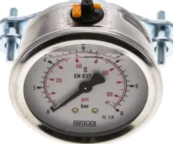 Glycerin-Einbaumanometer, 3kt-Frontring, 63mm, 0 - 6 bar