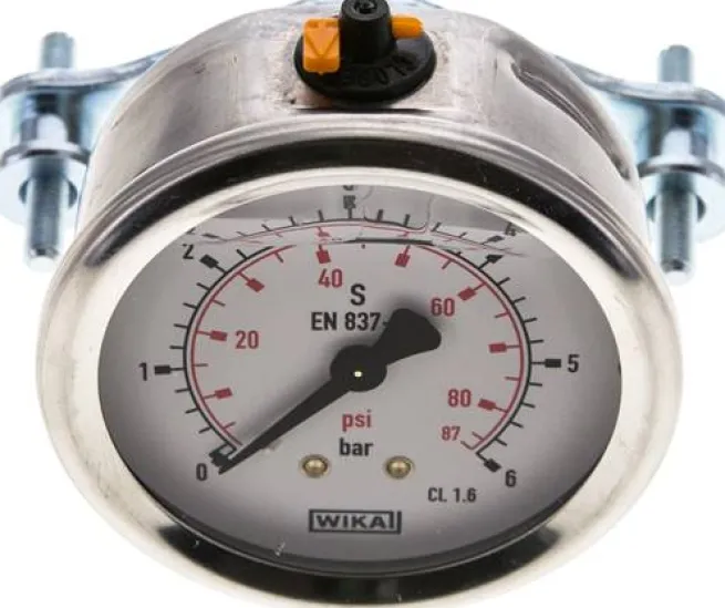 Glycerin-Einbaumanometer, 3kt-Frontring, 63mm, 0 - 6 bar