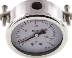 Glycerin-Einbaumanometer, 3kt-Frontring, 63mm, -1 bis 15 bar -Eco-Line