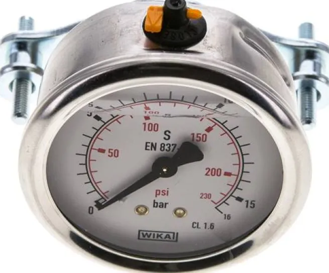 Glycerin-Einbaumanometer, 3kt-Frontring, 63mm, 0 - 16 bar