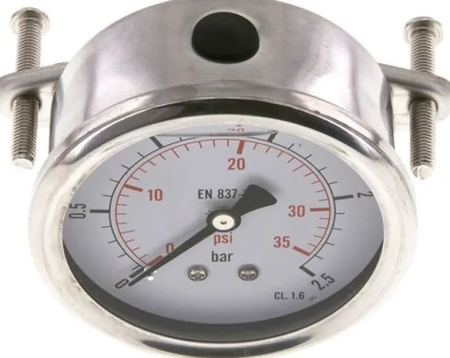 Glycerin-Einbaumanometer, 3kt-Frontring, 63mm, 0 - 10 bar -Eco-Line
