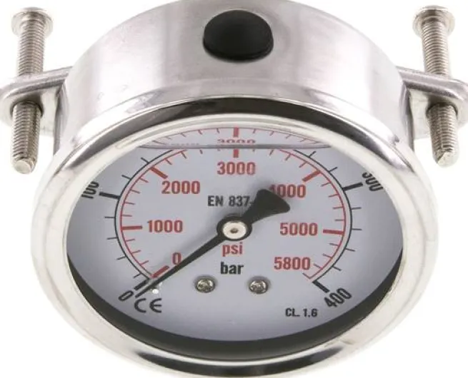 Glycerin-Einbaumanometer, 3kt-Frontring, 63mm, 0 - 400 bar -Eco-Line
