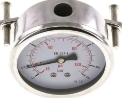 Glycerin-Einbaumanometer, 3kt-Frontring, 63mm, -1 bis 9 bar -Eco-Line
