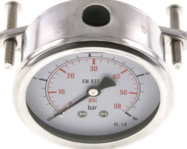 Glycerin-Einbaumanometer, 3kt-Frontring, 63mm, 0 - 4 bar -Eco-Line