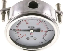 Glycerin-Einbaumanometer, 3kt-Frontring, 63mm, -1 bis 5 bar -Eco-Line