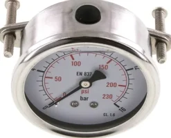Glycerin-Einbaumanometer, 3kt-Frontring, 63mm, 0 - 16 bar -Eco-Line