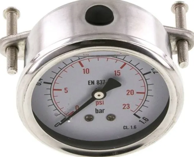 Glycerin-Einbaumanometer, 3kt-Frontring, 63mm, 0 - 1,6 bar -Eco-Line
