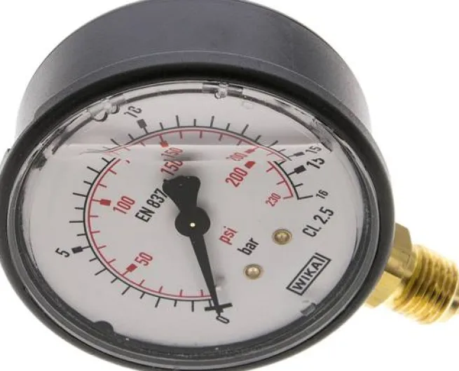 Glycerin-Manometer senkrecht (KU/Ms), 63mm, 0 - 16 bar