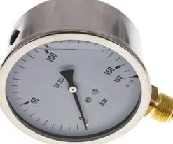 Glycerin-Manometer senkrecht (CrNi/Ms),100mm, 0 - 160 bar -Eco-Line