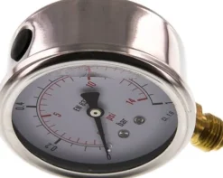 Glycerin-Manometer senkrecht (CrNi/Ms), 63mm, 0 - 1 bar -Eco-Line