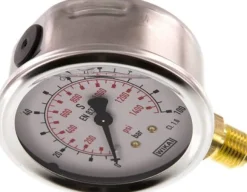 Glycerin-Manometer senkrecht (CrNi/Ms), 63mm, 0 - 100 bar