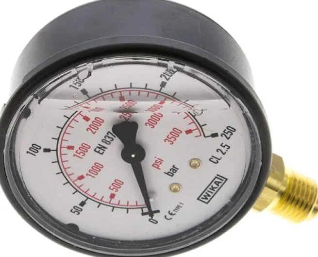 Glycerin-Manometer senkrecht (KU/Ms), 63mm, 0 - 250 bar