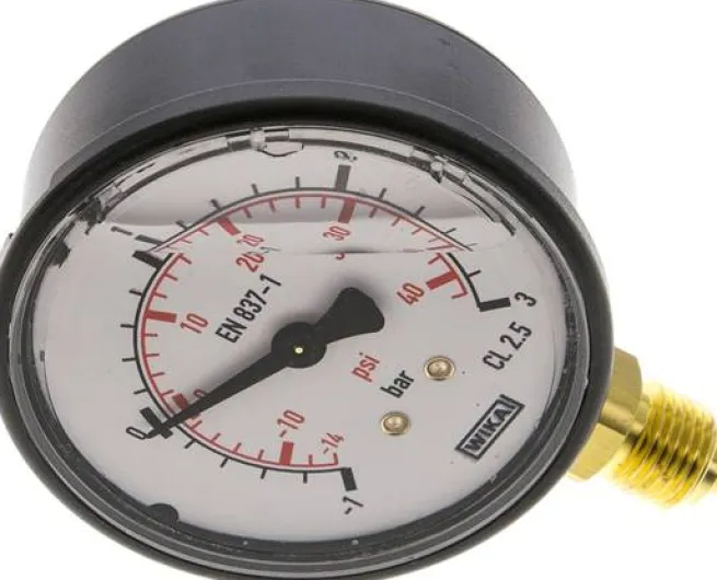 Glycerin-Manometer senkrecht (KU/Ms), 63mm, -1 bis 3 bar