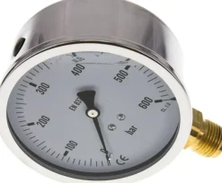 Glycerin-Manometer senkrecht (CrNi/Ms),100mm, 0 - 600 bar -Eco-Line