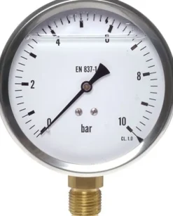 Glycerin-Manometer senkrecht (CrNi/Ms),100mm, 0 - 600 bar -Eco-Line