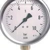 Glycerin-Manometer senkrecht (CrNi/Ms),100mm, 0 - 2,5 bar