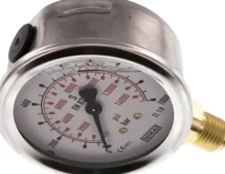 Glycerin-Manometer senkrecht (CrNi/Ms), 63mm, 0 - 1000 bar
