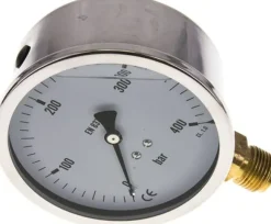 Glycerin-Manometer senkrecht (CrNi/Ms),100mm, 0 - 400 bar -Eco-Line