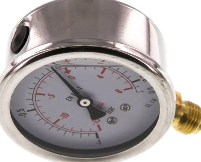 Glycerin-Manometer senkrecht (CrNi/Ms), 63mm, -1 bis 0,6 bar -Eco-Line