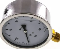 Glycerin-Manometer senkrecht (CrNi/Ms),100mm, 0 - 100 bar -Eco-Line