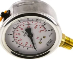 Glycerin-Manometer senkrecht (CrNi/Ms), 63mm, 0 - 10 bar, NPT