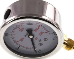 Glycerin-Manometer senkrecht (CrNi/Ms), 63mm, 0 - 250 bar -Eco-Line
