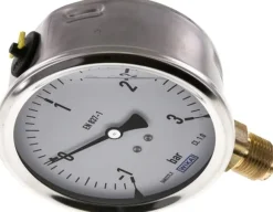 Glycerin-Manometer senkrecht (CrNi/Ms),100mm, -1 bis 3 bar