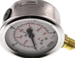Glycerin-Manometer senkrecht (CrNi/Ms), 63mm, 0 - 400 bar