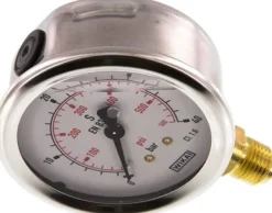 Glycerin-Manometer senkrecht (CrNi/Ms), 63mm, 0 - 40 bar