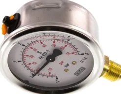 Glycerin-Manometer senkrecht (CrNi/Ms), 63mm, -1 bis 5 bar